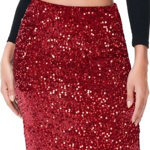 Red Sequin Women's Skirt ugly Christmas